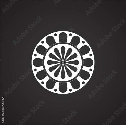 Flower pattern icon on background for graphic and web design. Simple illustration. Internet concept symbol for website button or mobile app.