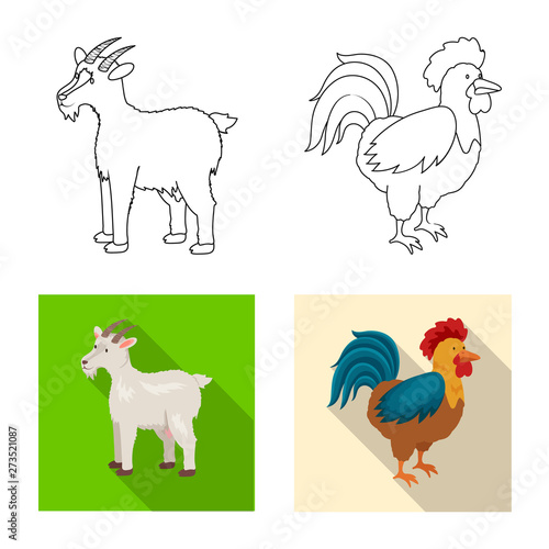 Vector illustration of breeding and kitchen logo. Set of breeding and organic vector icon for stock. © pandavector