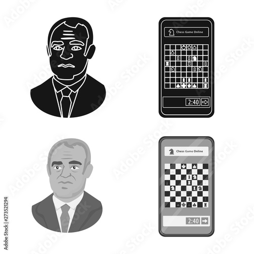 Isolated object of checkmate and thin icon. Set of checkmate and target vector icon for stock.