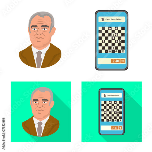 Vector design of checkmate and thin icon. Collection of checkmate and target stock vector illustration.