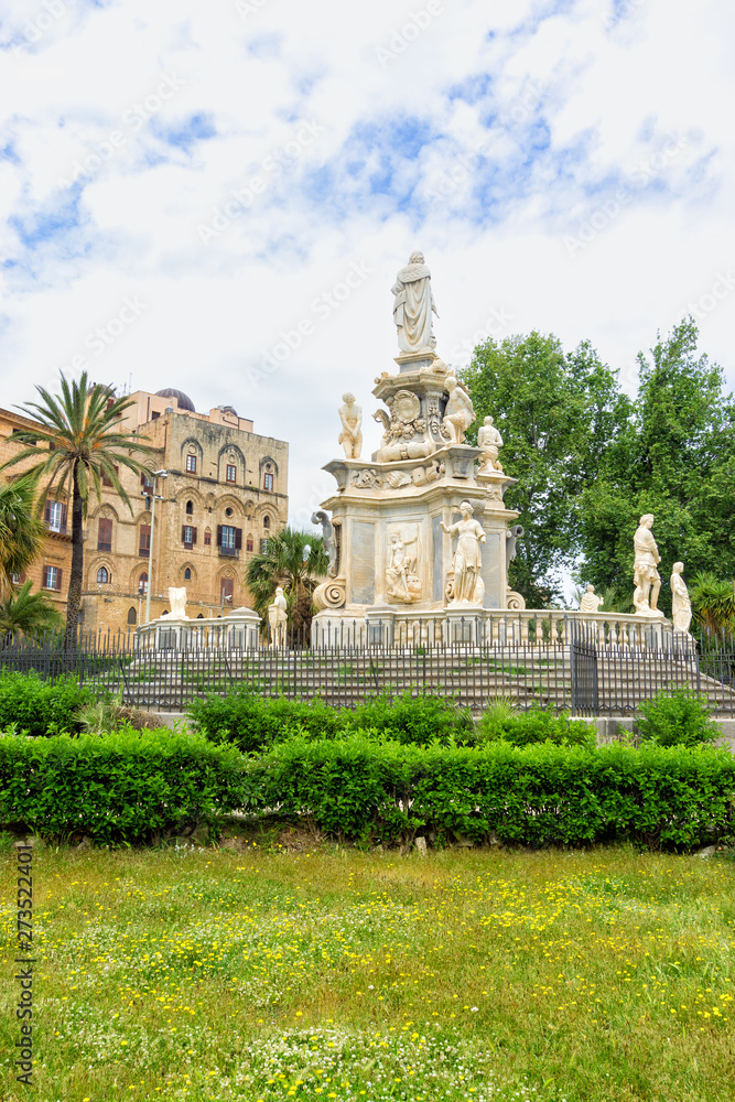Vertical View of the Royal Palace of Palermo in Palermo, Italy