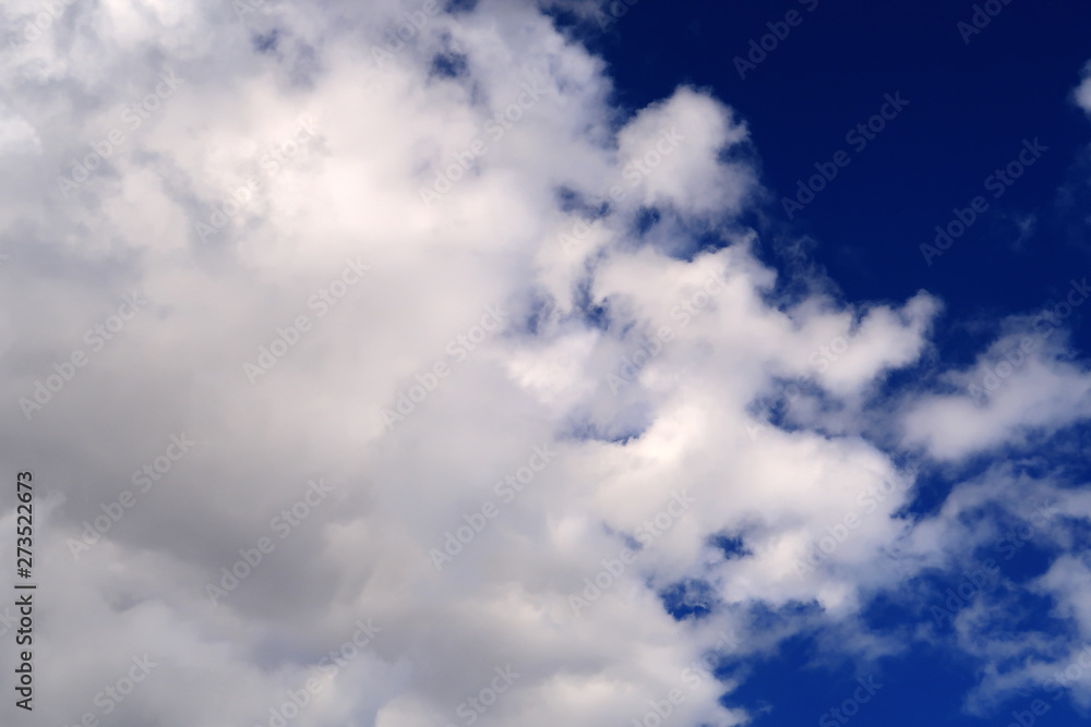 A scenic sky scene with big white fluffy clouds A scenic sky scene with big white fluffy clouds
