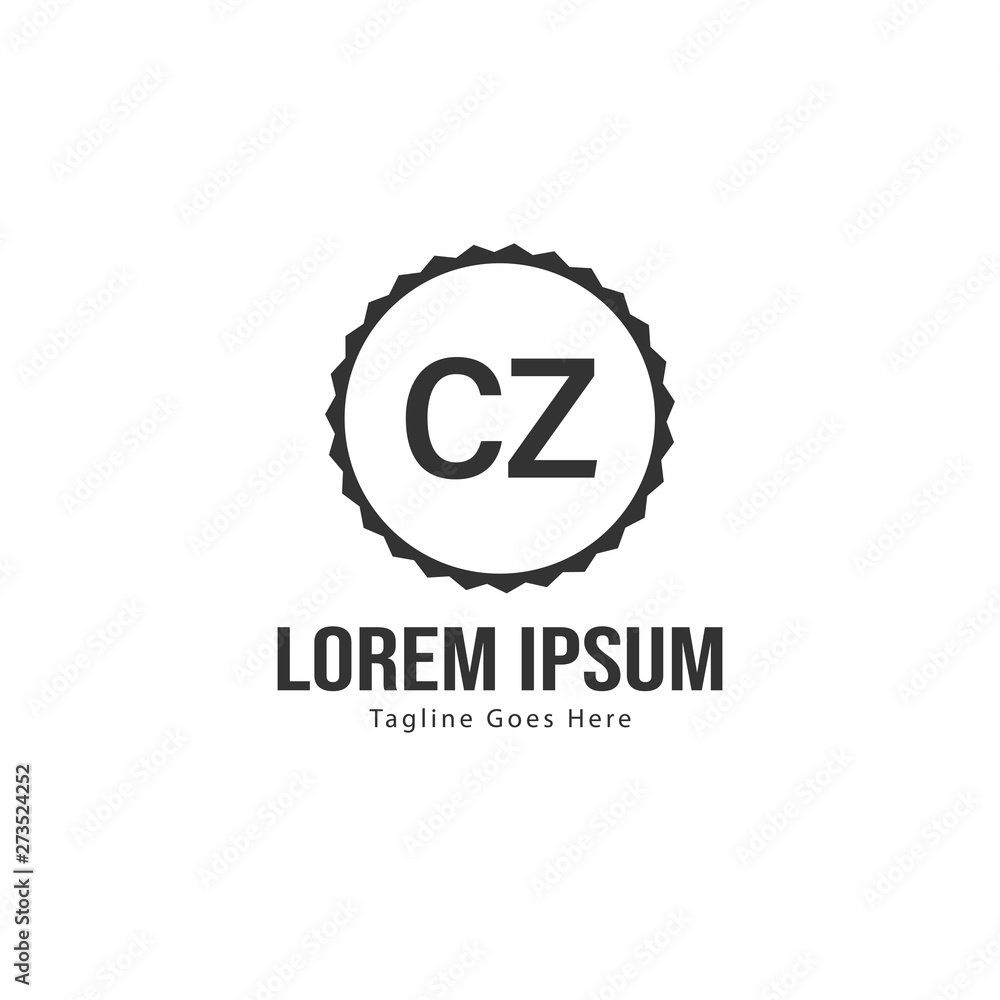 Initial CZ logo template with modern frame. Minimalist CZ letter logo vector illustration Initial CZ logo template with modern frame. Minimalist CZ letter logo vector illustration