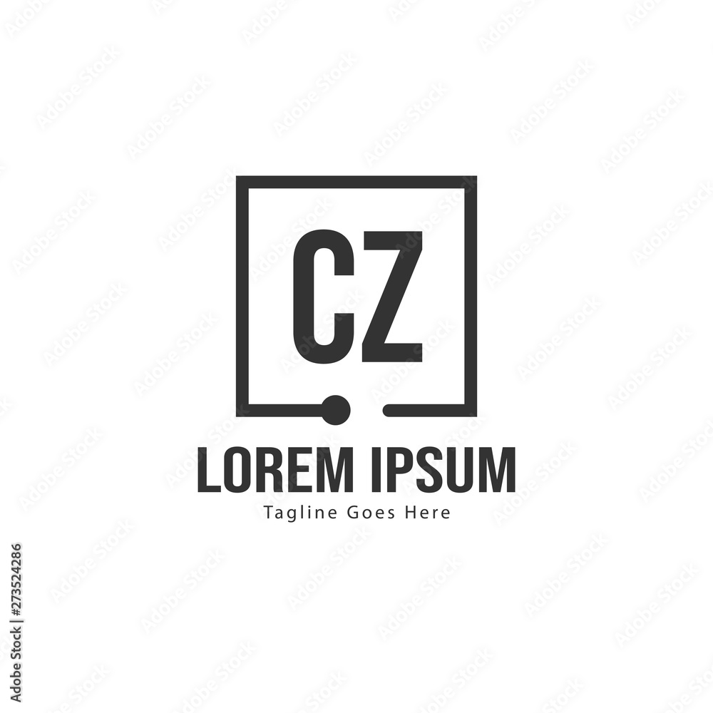 Initial CZ logo template with modern frame. Minimalist CZ letter logo vector illustration Initial CZ logo template with modern frame. Minimalist CZ letter logo vector illustration