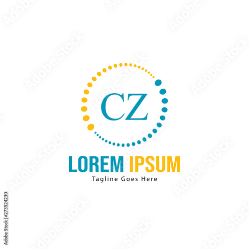 Free Download Initial CZ logo template with modern frame. Minimalist CZ letter logo vector illustration - GFXLoad