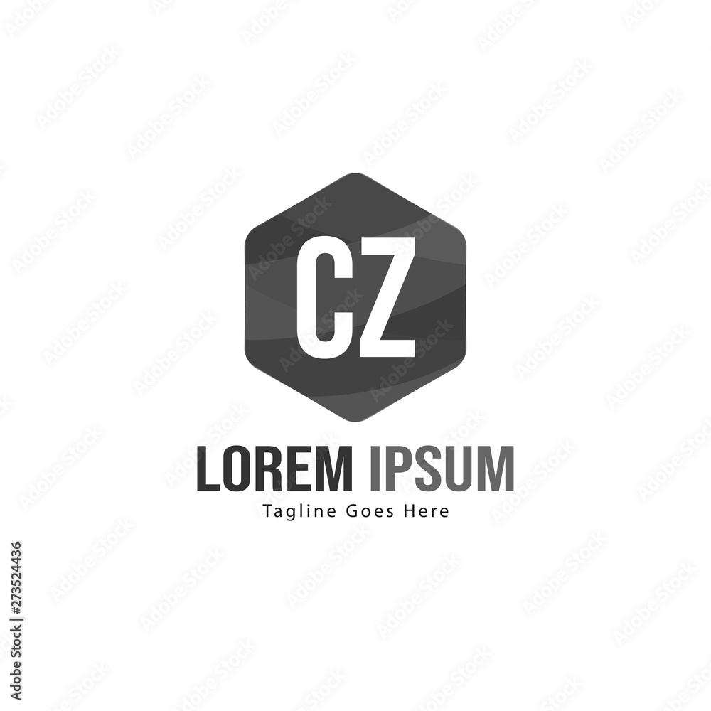 Initial CZ logo template with modern frame. Minimalist CZ letter logo vector illustration Initial CZ logo template with modern frame. Minimalist CZ letter logo vector illustration