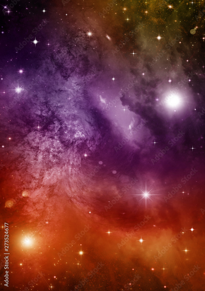 Naklejka premium galaxy in a free space. 3D rendering