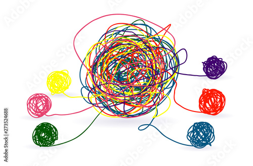 Psychotherapy abstract color tangle of mental disorders. photo