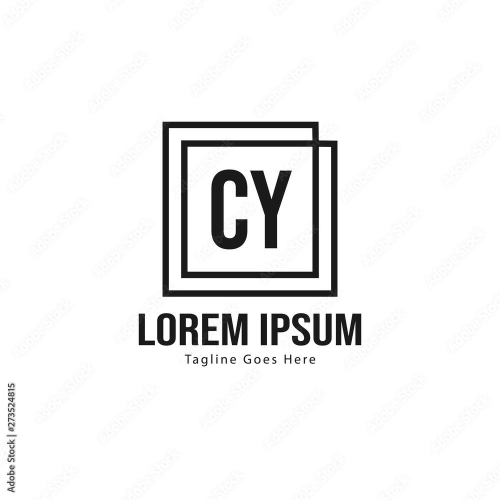 Initial CY logo template with modern frame. Minimalist CY letter logo vector illustration Initial CY logo template with modern frame. Minimalist CY letter logo vector illustration