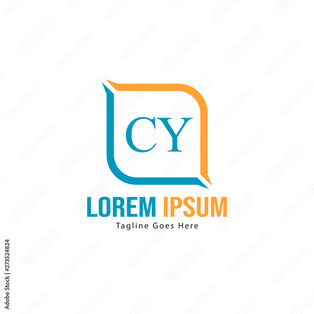 Initial CY logo template with modern frame. Minimalist CY letter logo vector illustration Initial CY logo template with modern frame. Minimalist CY letter logo vector illustration