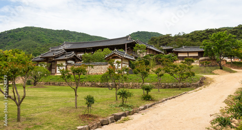 Panorama View on the korean Byeongsan Seowon Confucian Academy, UNESCO World Heritage. Andong, South Korea, Asia.