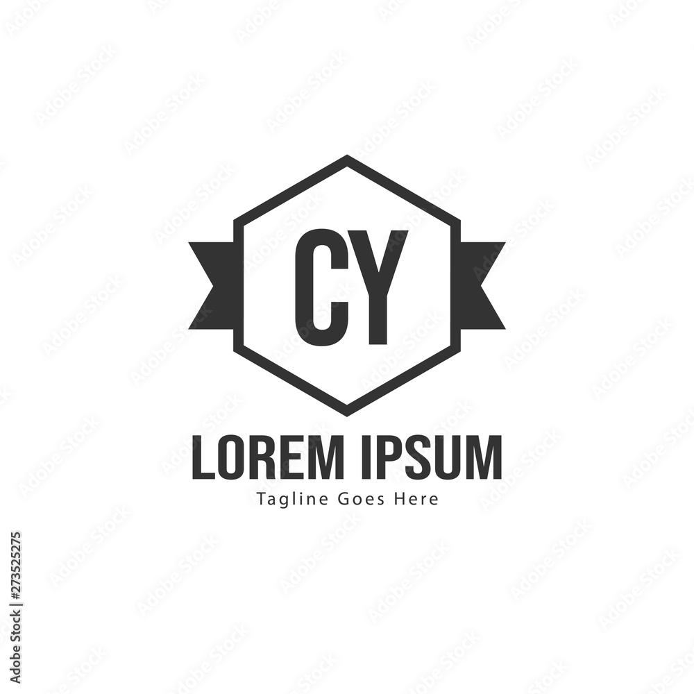 Initial CY logo template with modern frame. Minimalist CY letter logo vector illustration Initial CY logo template with modern frame. Minimalist CY letter logo vector illustration