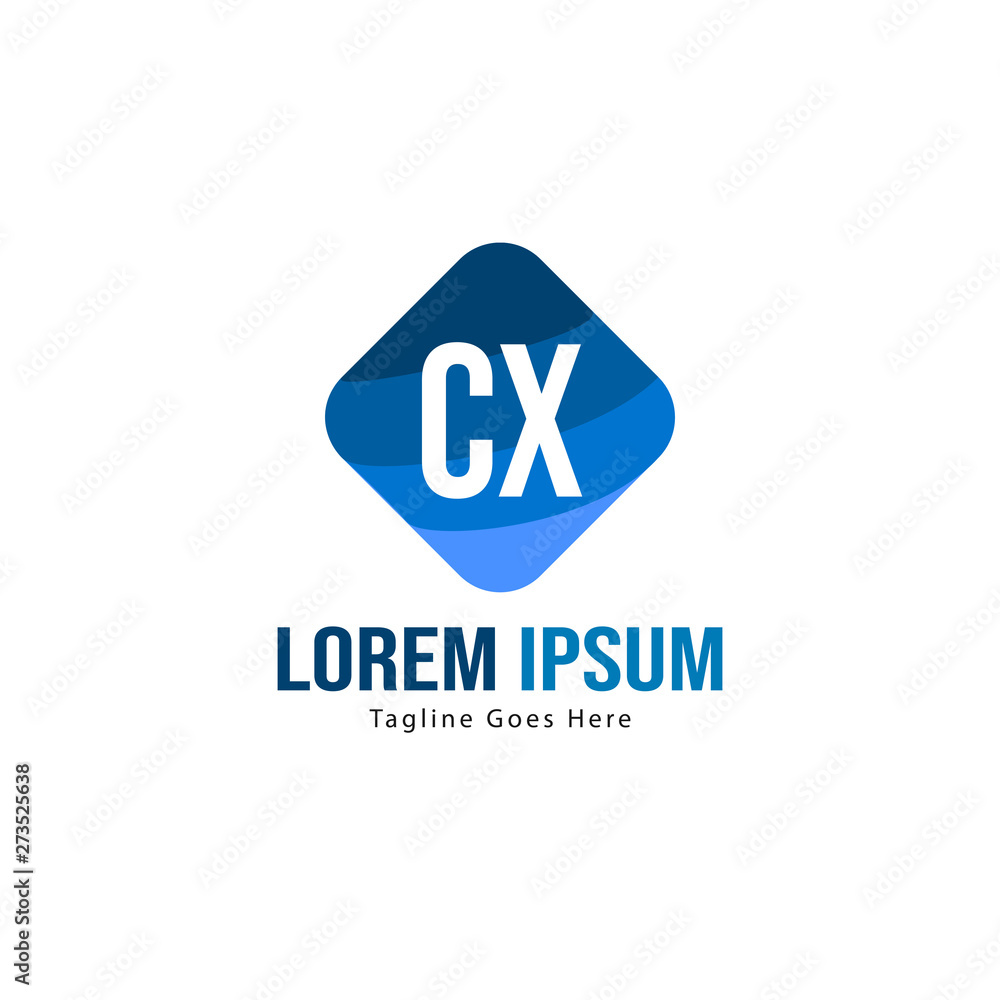 Initial CX logo template with modern frame. Minimalist CX letter logo vector illustration Initial CX logo template with modern frame. Minimalist CX letter logo vector illustration