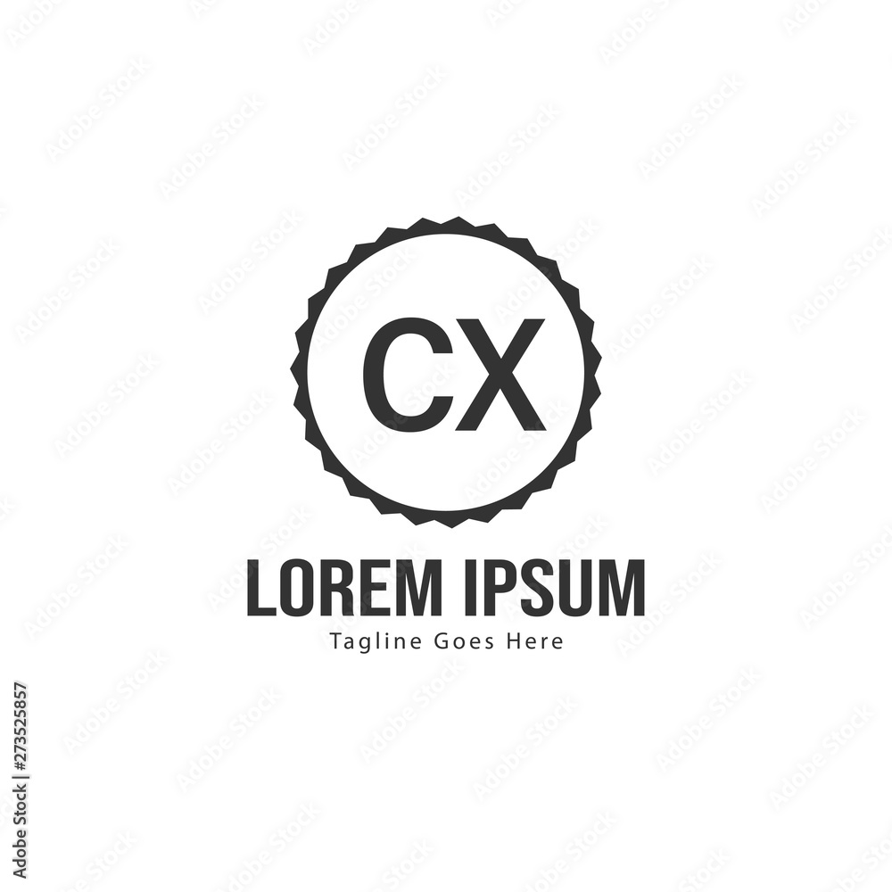 Initial CX logo template with modern frame. Minimalist CX letter logo vector illustration Initial CX logo template with modern frame. Minimalist CX letter logo vector illustration