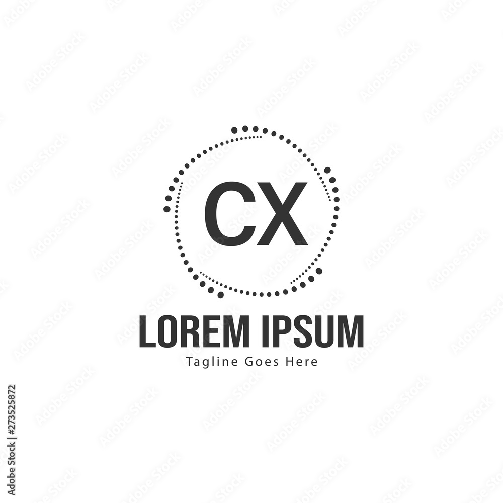 Initial CX logo template with modern frame. Minimalist CX letter logo vector illustration Initial CX logo template with modern frame. Minimalist CX letter logo vector illustration