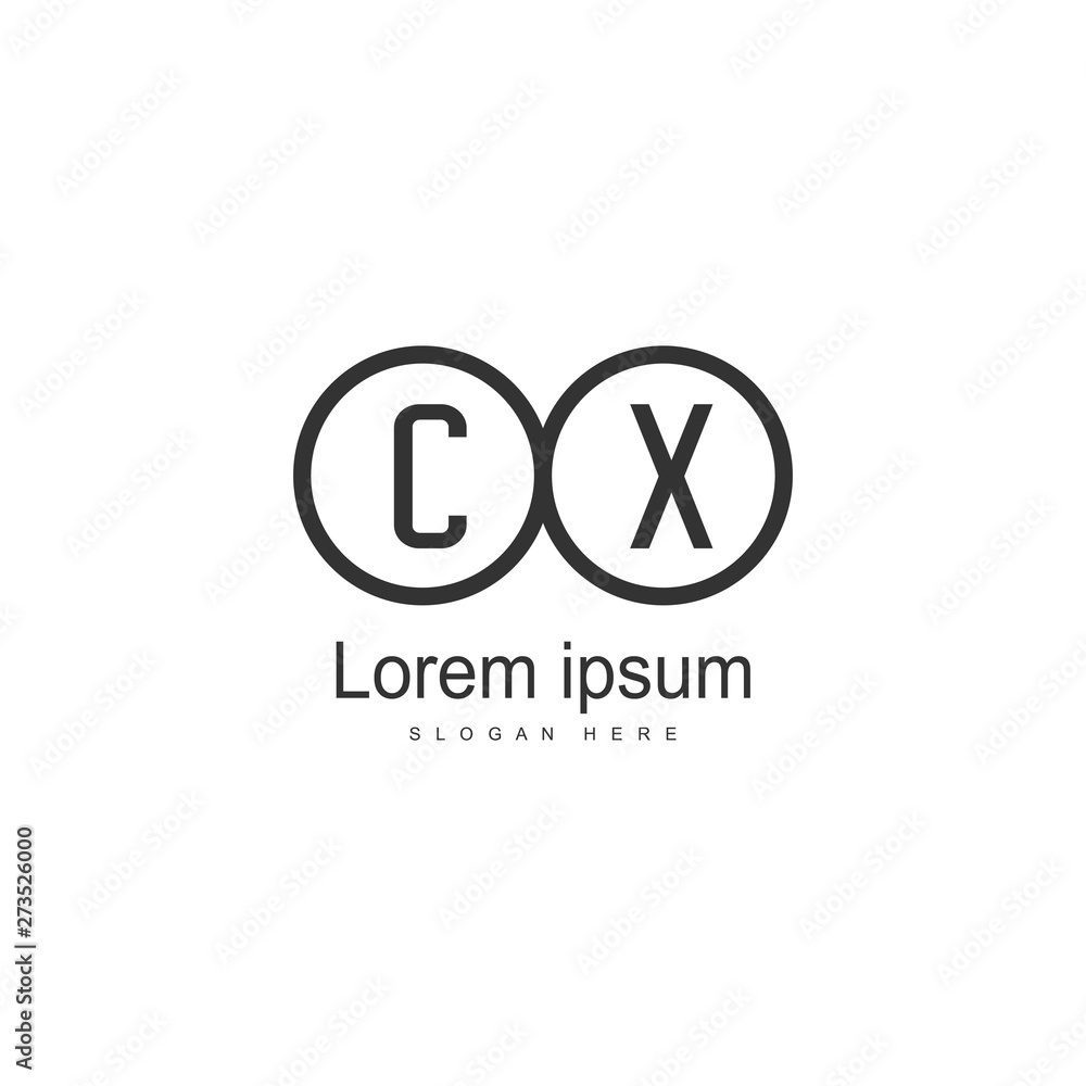 Initial CX logo template with modern frame. Minimalist CX letter logo vector illustration Initial CX logo template with modern frame. Minimalist CX letter logo vector illustration