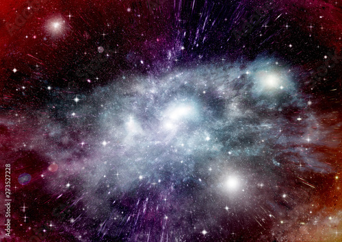 galaxy in a free space. 3D rendering © marusja2