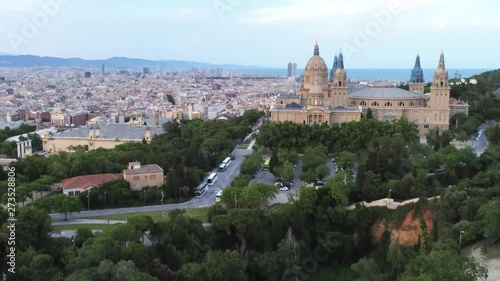 Wallpaper Mural Barcelona. Aerial view in Montjuic. Catalonia,Spain. Drone Footage Torontodigital.ca