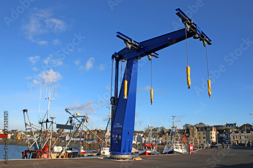 Boat lift in Stranraer Harbour, Scotland photo