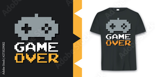 Graphic joypad arcade game T-shirt Design vector