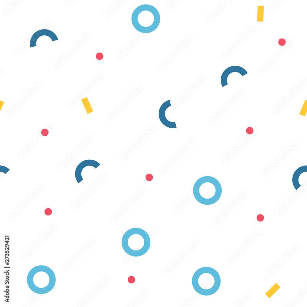Abstract seamless pattern in geometric style. Texture made of circles dots and rectangles. Vintage style. Abstract seamless pattern in geometric style. Texture made of circles dots and rectangles. Vintage style.