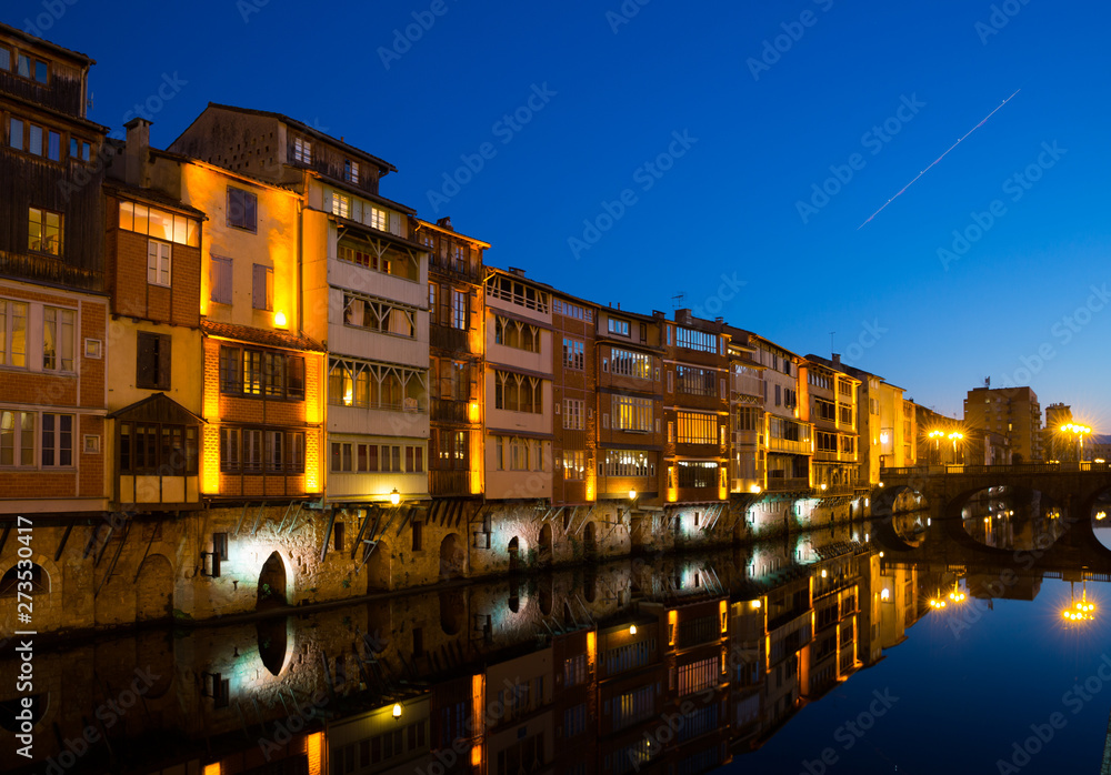 Evening view of Castres, France