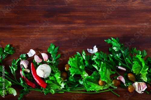 Natural background with fresh vegetables