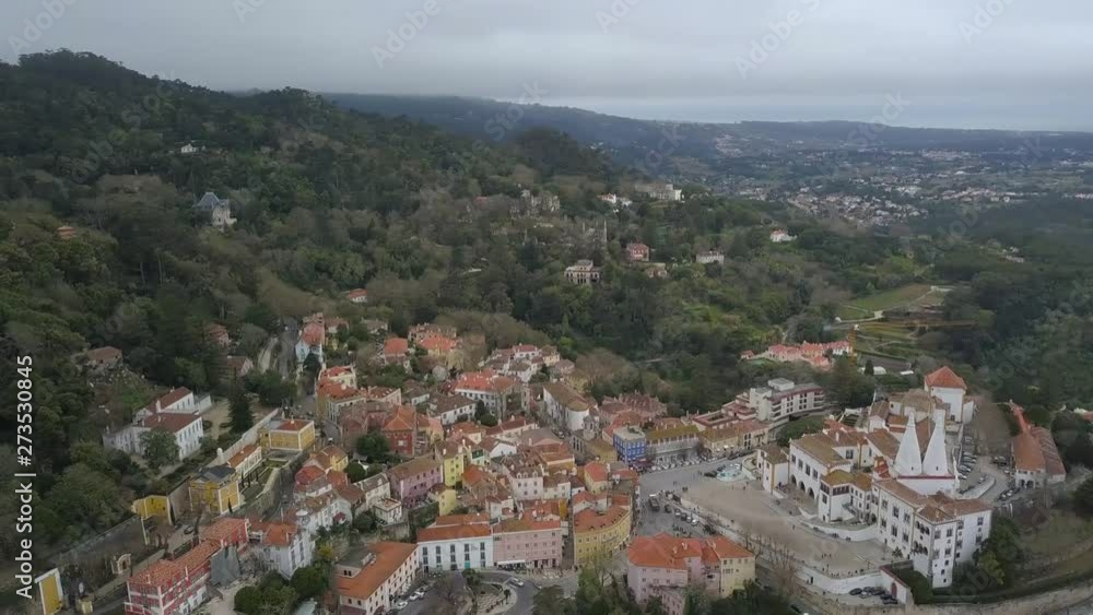 Beautiful view from above the Sintra, Portugal. Sintra National Palace. Top view Beautiful view from above the Sintra, Portugal. Sintra National Palace. Top view