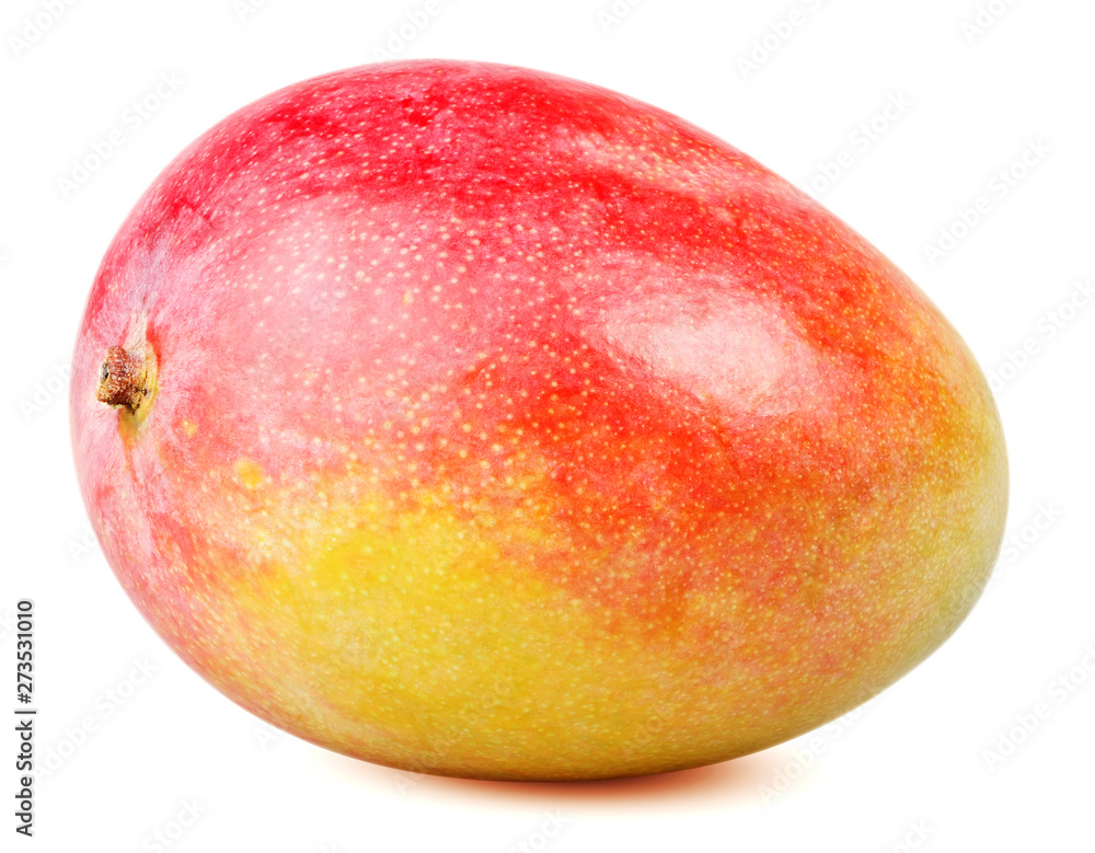 Isolated mango. One whole mango fruit isolated on white background with clipping path Isolated mango. One whole mango fruit isolated on white background with clipping path