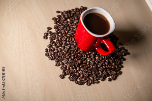 Fototapeta Naklejka Na Ścianę i Meble -  roasted coffee beans texture macro