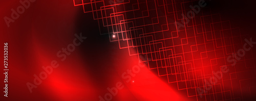 Shiny neon techno template. Neon lines background, 80s style laser rays