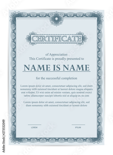 Vintage certificate of appreciation award template. Template diploma border for use in design. Eps10 - vector.