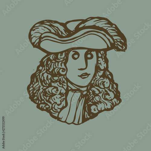 Mr. sir noble wig of the eighteenth century people person portrait retro avatar icon