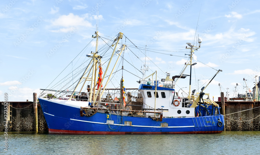 Fishing trawler in the port of Buesum in  North Frisia (Germany)