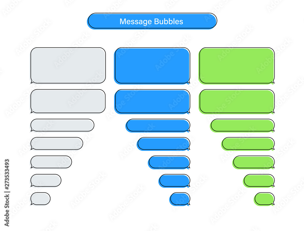 Message chat bubbles vector icons for messenger. Template for message chat. Vector illustration. Message chat bubbles vector icons for messenger. Template for message chat. Vector illustration.