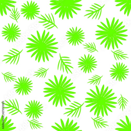Seamless floral pattern green white colors