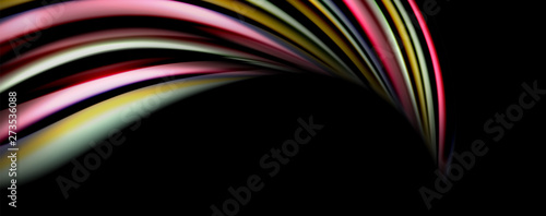 Fluid color waves with light effects, vector abstract background