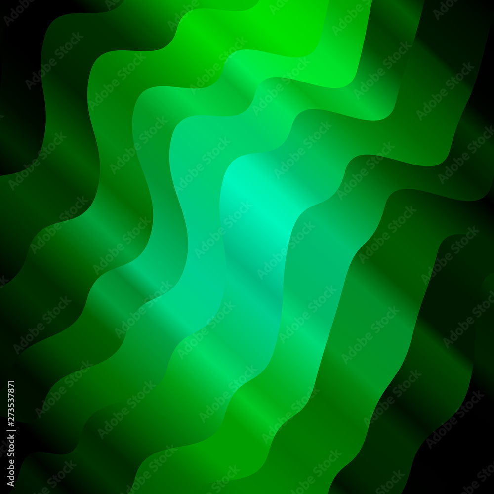 Dark Green vector backdrop with curves.