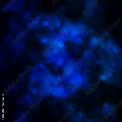 Dark BLUE vector template with circles.