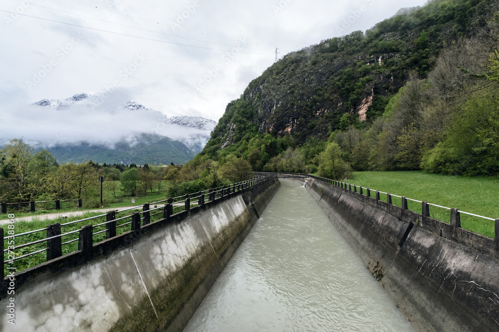 water channel in Alp mountains near Belluno water channel in Alp mountains near Belluno