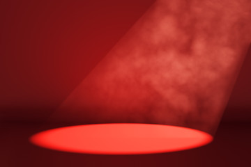 Spot light on red background