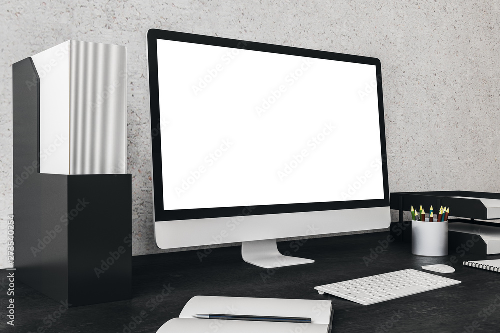 Fototapeta premium Creative designer table mockup