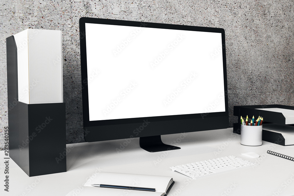 Fototapeta premium Creative designer workspace mockup
