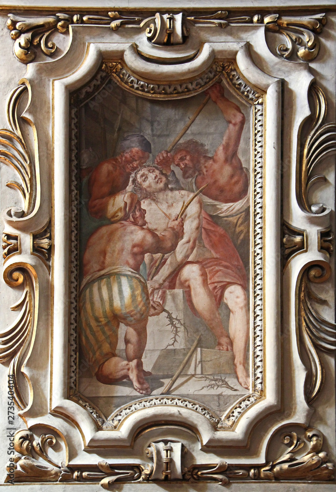 Cristo incoronato di spine; affresco di Ercole Procaccini il Giovane nella chiesa di San Marco a Milano