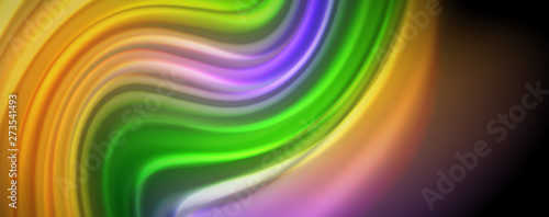 Fluid liquid color wave lines  glowing colorful light effect  abstract composition template. Geometric technology abstract pattern. Movement concept