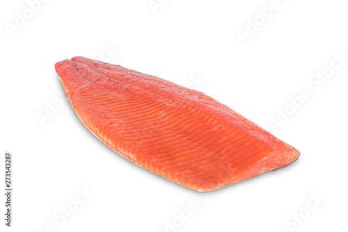 Fototapeta red fish fillet on white background