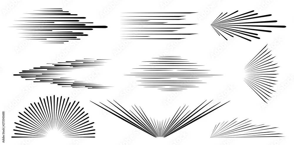 Radial Line Drawing. Action, Speed Lines, Stripes Stock Vector -  Illustration of element, graphic: 186766515