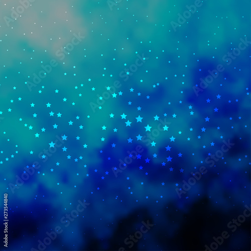 Dark BLUE vector texture with beautiful stars.