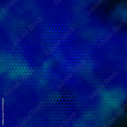 Dark BLUE vector background with circles.
