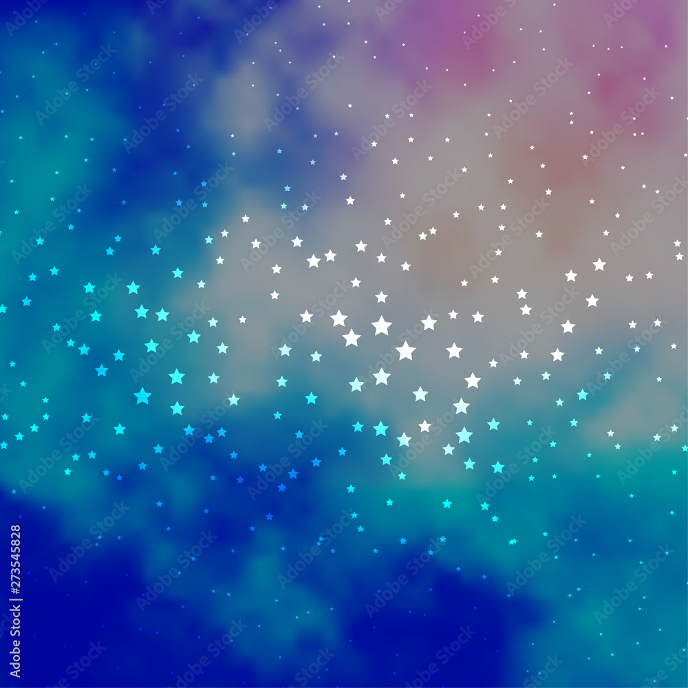 Dark Pink, Blue vector template with neon stars.